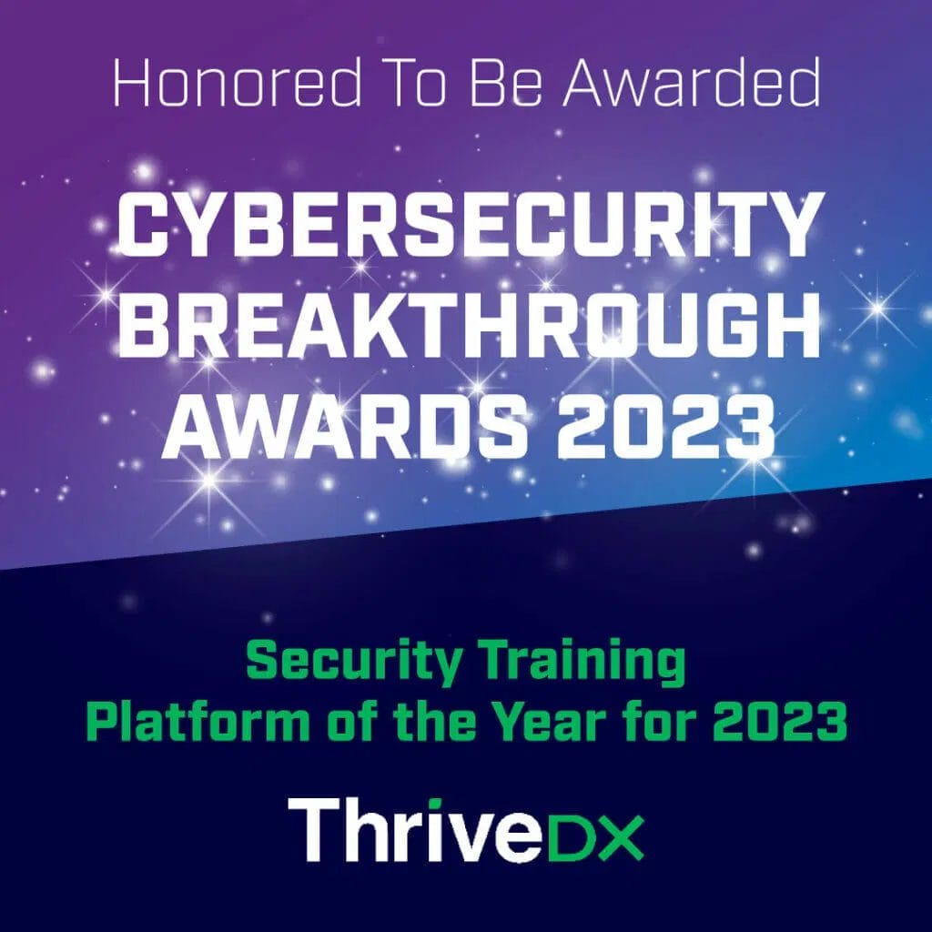 Cybersecurity Breakthrough Awards Security Training Platform